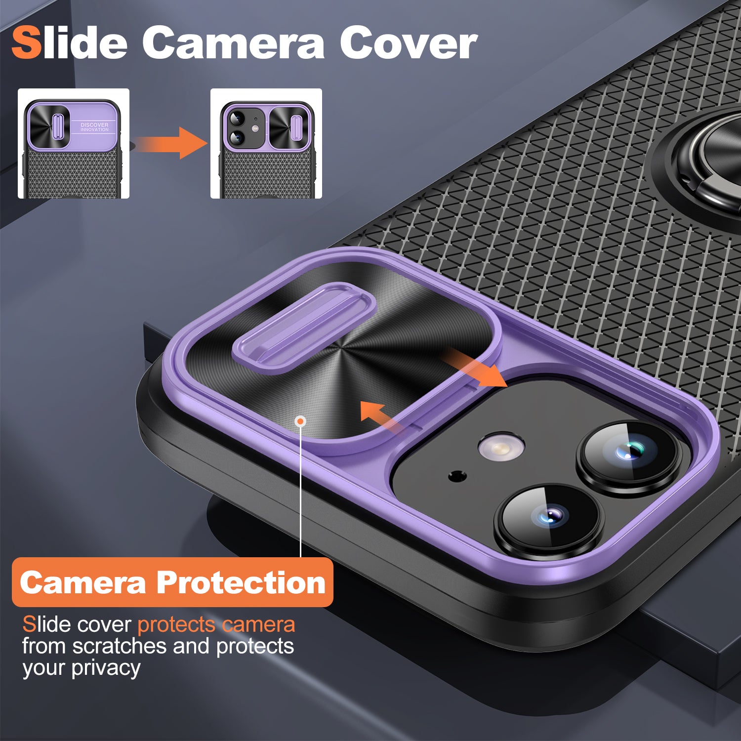 Kryt na telefon Ring Kickstand pro iPhone 11 CD Vein Slide Ochrana objektivu fotoaparátu PC TPU kryt telefonu Kryt na telefon Ring Kickstand pro iPhone 11 CD Vein Slide Ochrana objektivu fotoaparátu PC TPU kryt telefonu